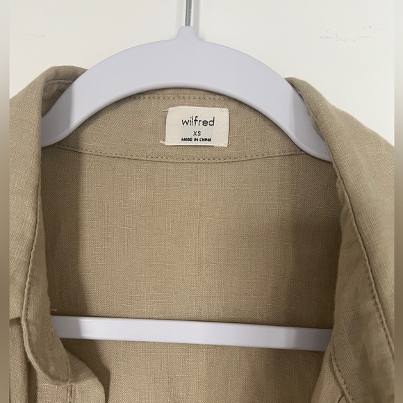 Aritzia Wilfred Eleta Dress Olive Beige - Picture 3 of 5